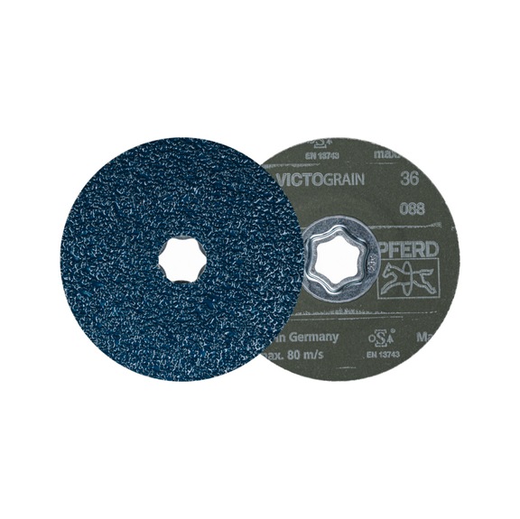 PFERD COMBICLICK fiber disc diameter 115 mm VICTOGRAIN 36 - Abrasive tool made of abrasive on a base