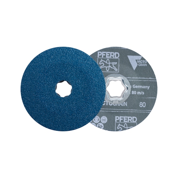 PFERD COMBICLICK fiber disc diameter 115 mm VICTOGRAIN 80 - Abrasive tool made of abrasive on a base