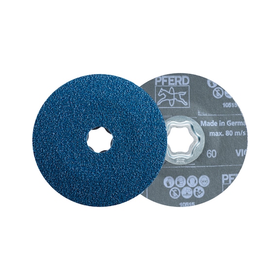 PFERD COMBICLICK fiber disc diameter 115 mm VICTOGRAIN-COOL80 for steel - Abrasive tool made of abrasive on a base