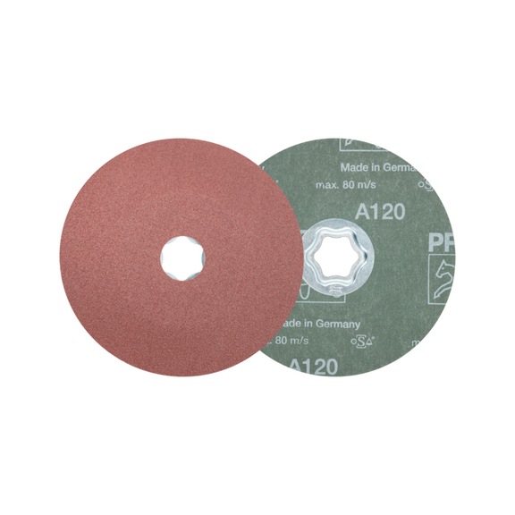 PFERD COMBICLICK corundum fiber disc diameter 125 mm A120 universal - Abrasive tool made of abrasive on a base
