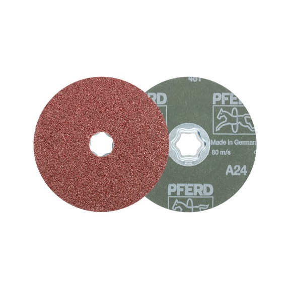 PFERD COMBICLICK corundum fiber disc diameter 125 mm A24 universal - Abrasive tool made of abrasive on a base