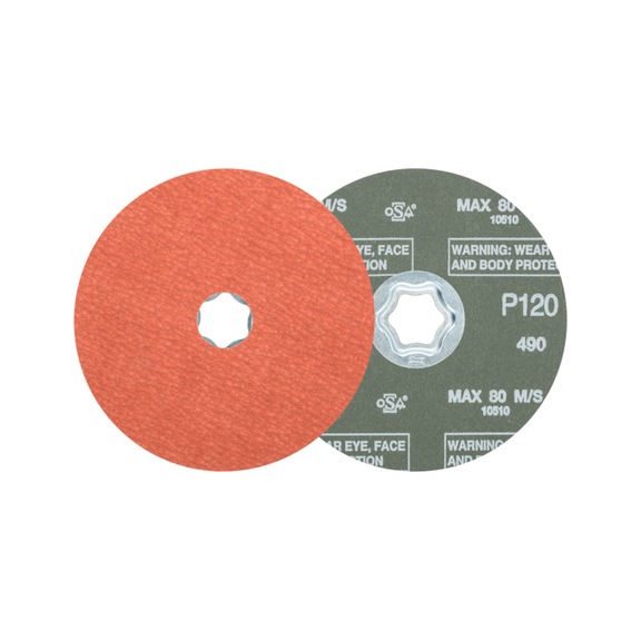 PFERD COMBICLICK corundum fiber disc diameter 125 mm A-COOL120 for stainless steel - Abrasive tool made of abrasive on a base