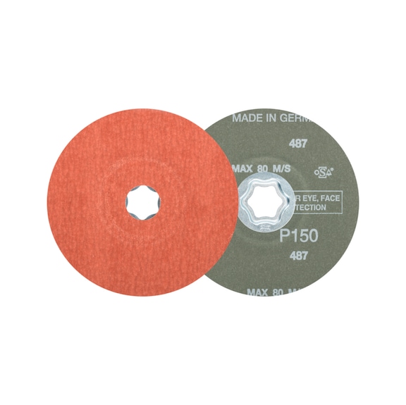 PFERD COMBICLICK corundum fiber disc diameter 125 mm A-COOL150 for stainless steel - Abrasive tool made of abrasive on a base