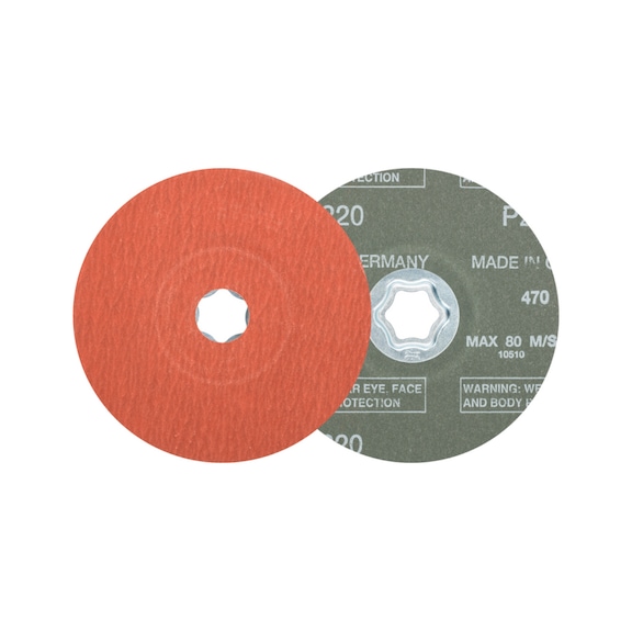 PFERD COMBICLICK corundum fiber disc diameter 125 mm A-COOL220 for stainless steel - Abrasive tool made of abrasive on a base
