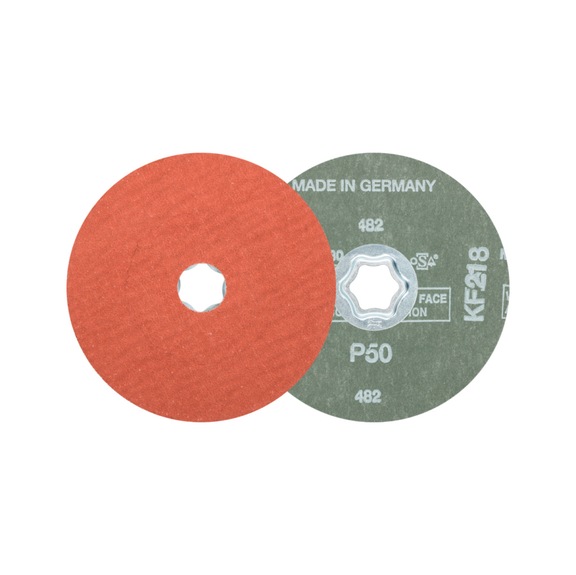 PFERD COMBICLICK corundum fiber disc diameter 125 mm A-COOL50 for stainless steel - Abrasive tool made of abrasive on a base