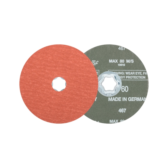 PFERD COMBICLICK corundum fiber disc diameter 125 mm A-COOL60 for stainless steel - Abrasive tool made of abrasive on a base