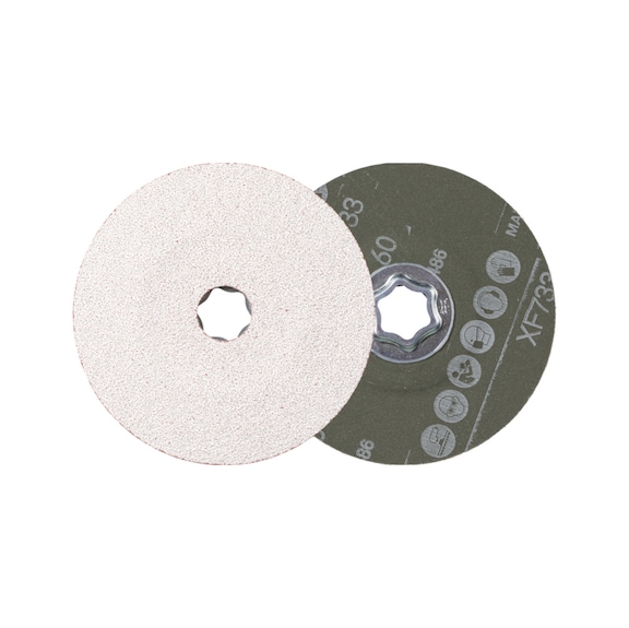 PFERD COMBICLICK ceramic grain fiber disc diameter 125 mm CO-ALU60 NE Metals - Abrasive tool made of abrasive on a base