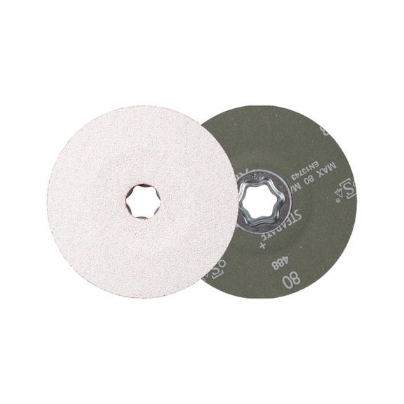 PFERD COMBICLICK ceramic grain fiber disc diameter 125 mm CO-ALU80 NE Metals - Abrasive tool made of abrasive on a base