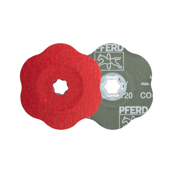 PFERD COMBICLICK Keramikkorn Fiberscheibe Durchmesser 125mm CO-COOL120 CONTOUR - Schleifwerkzeug aus Schleifmittel auf Unterlage