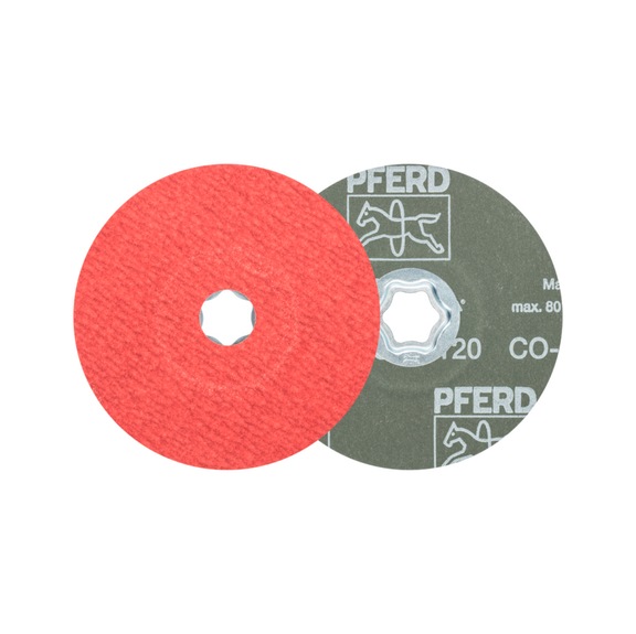 PFERD COMBICLICK ceramic grain fiber disc 125 mm CO-COOL120 for stainless steel 5 - Abrasive tool made of abrasive on a base