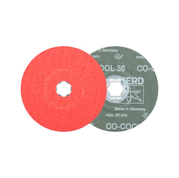 PFERD COMBICLICK ceramic grain fiber disc diameter 125 mm CO-COOL36 5 pieces - Abrasive tool made of abrasive on a base