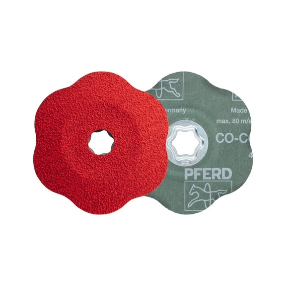 PFERD COMBICLICK ceramic grain fiber disc diameter 125mm CO-COOL60 CONTOUR - Abrasive tool made of abrasive on a base
