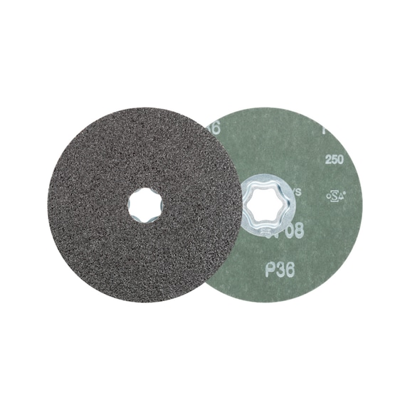 PFERD COMBICLICK SiC fiber disc diameter 125 mm SIC36 for hard non-ferrous metals - Abrasive tool made of abrasive on a base