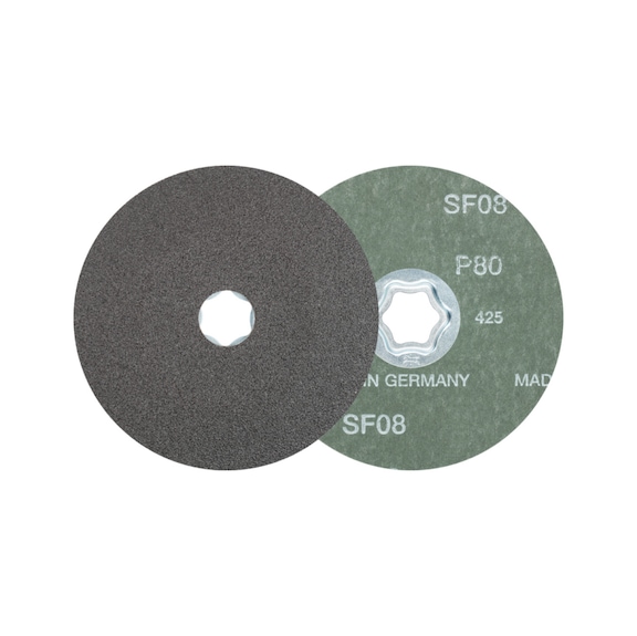 PFERD COMBICLICK SiC fiber disc diameter 125 mm SIC80 for hard non-ferrous metals - Abrasive tool made of abrasive on a base