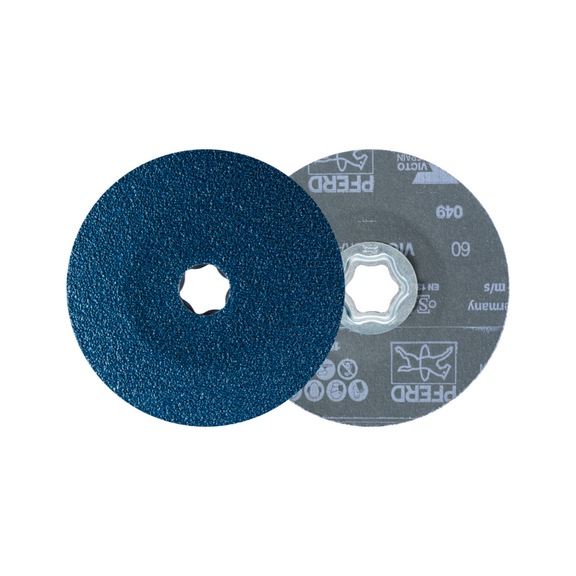 PFERD COMBICLICK fiber disc diameter 125 mm VICTOGRAIN 60 - Abrasive tool made of abrasive on a base
