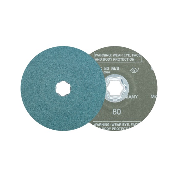 PFERD COMBICLICK zirconia fiber disc diameter 125 mm Z80 for high stock removal - Abrasive tool made of abrasive on a base