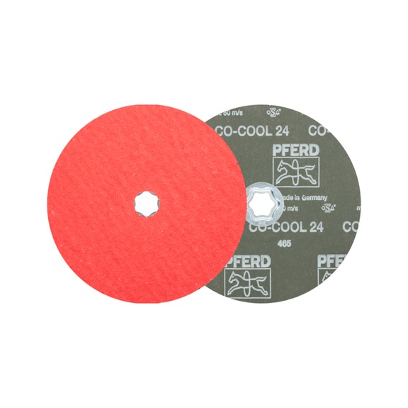 PFERD COMBICLICK Keramikkorn Fiberscheibe Durchmesser 180mm CO-COOL24 Edelstahl - Schleifwerkzeug aus Schleifmittel auf Unterlage