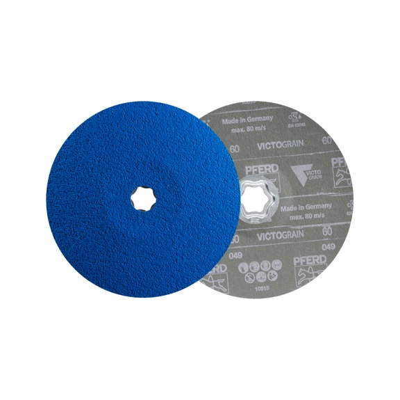 PFERD COMBICLICK fiber disc diameter 180mm VICTOGRAIN-COOL60 for steel - Abrasive tool made of abrasive on a base