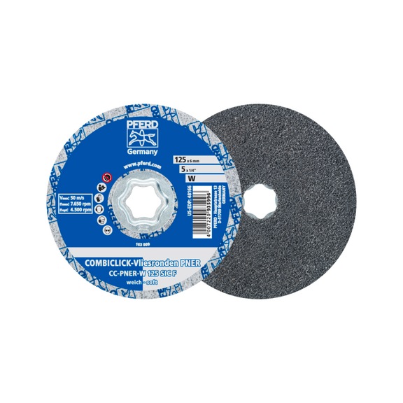 PFERD COMBICLICK crimped fleece probe CC PNER diameter 125mm soft SIC fine - Bonded abrasive with bore or thread