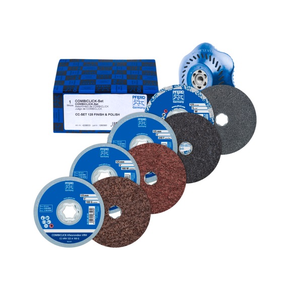 PFERD COMBICLICK fleece probes set diameter 125mm VRH 5-piece - Backing pad without holding function