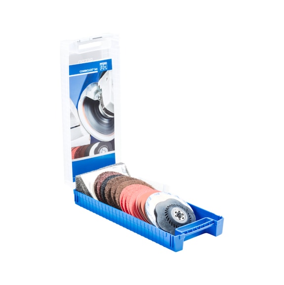 PFERD COMBICLICK set 19-piece diameter 125 mm M14 machining coarse, polished - Backing pad without holding function