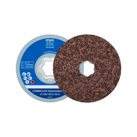 PFERD COMBICLICK hard fleece probe CC diameter 100mm A100G - Abrasive tool made of abrasive on a base