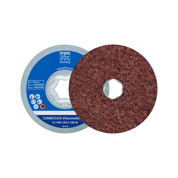 PFERD COMBICLICK hard fleece probe CC diameter 100mm A180M - Abrasive tool made of abrasive on a base