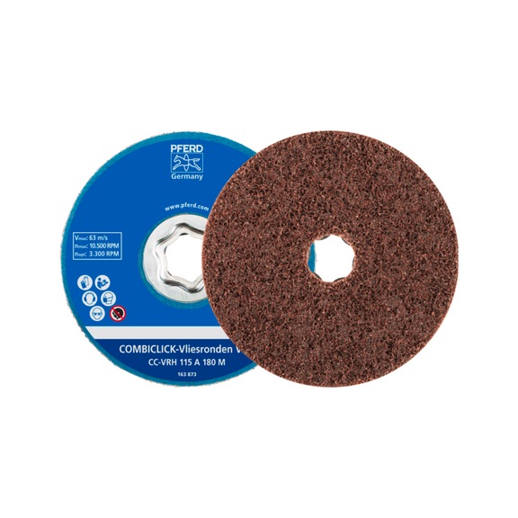 PFERD COMBICLICK hard fleece probe CC diameter 115 mm A180M - Abrasive tool made of abrasive on a base