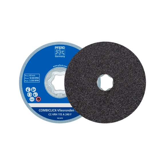 PFERD COMBICLICK hard fleece probe CC diameter 115 mm A240F - Abrasive tool made of abrasive on a base