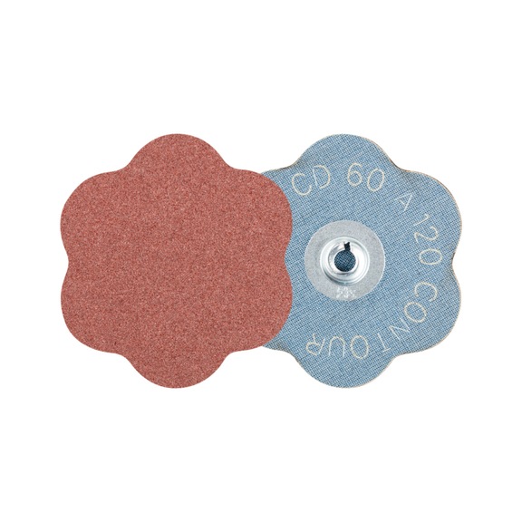 PFERD COMBIDISC Korund Schleifblatt CD Durchmesser 60mm A120 CONTOUR - Schleifwerkzeug aus Schleifmittel auf Unterlage