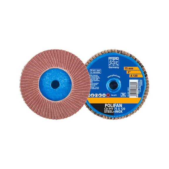 PFERD COMBIDISC corundum Mini-POLIFAN CD diameter 75 mm A120 universal - Abrasive tool made of abrasive on a base