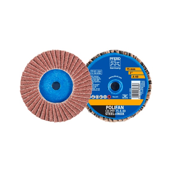 PFERD COMBIDISC corundum Mini-POLIFAN CD diameter 75 mm A40 universal - Abrasive tool made of abrasive on a base