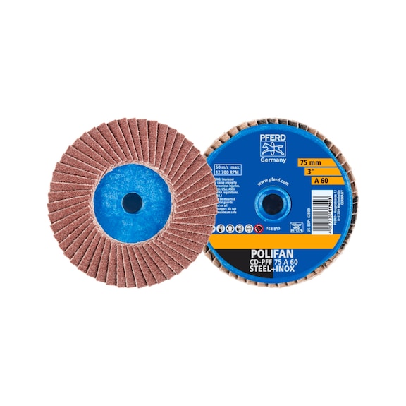 PFERD COMBIDISC corundum Mini-POLIFAN CD diameter 75 mm A60 universal - Abrasive tool made of abrasive on a base