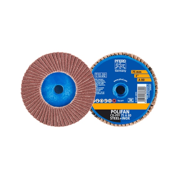 PFERD COMBIDISC corundum Mini-POLIFAN CD diameter 75 mm A80 universal - Abrasive tool made of abrasive on a base