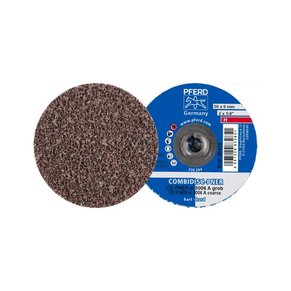 PFERD COMBIDISC verpresste Vliesronde CD PNER Durchmesser 50mm Hart A Grob - Vlies-Schleifscheibe