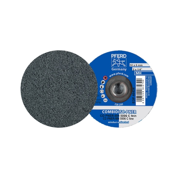 PFERD COMBIDISC pressed fleece blank CD PNER 50mm medium hard SIC fine for finish - Non-woven grinding wheel