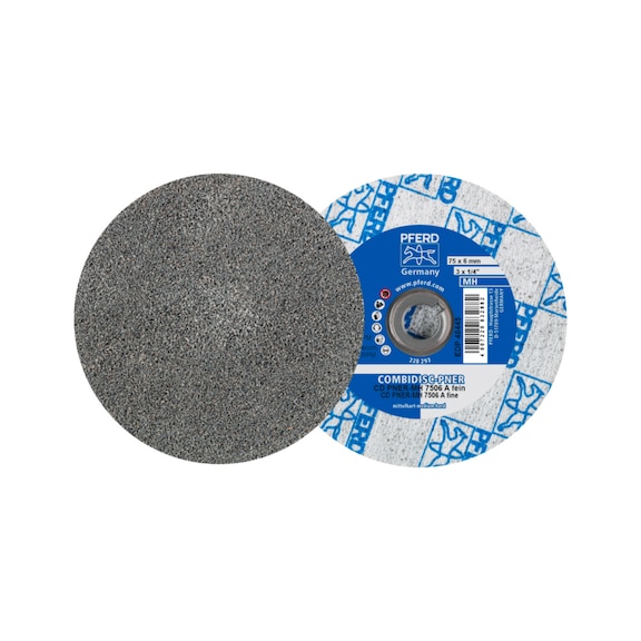 PFERD COMBIDISC Pressed fleece probe CD PNER Diameter 75mm Medium hard A Fine - Non-woven grinding wheel