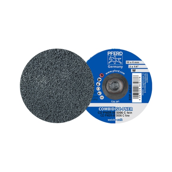 PFERD COMBIDISC verpresste Vliesronde CD PNER Durchmesser 50mm Weich SIC Fein - Vlies-Schleifscheibe