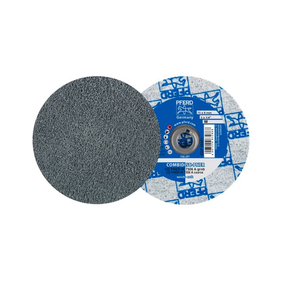 PFERD COMBIDISC verpresste Vliesronde CD PNER Durchmesser 75 mm Weich A Grob - Vlies-Schleifscheibe
