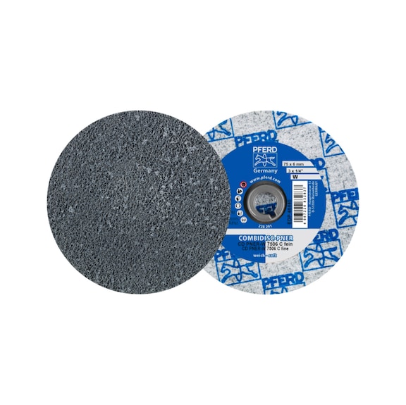 PFERD COMBIDISC pressed fleece probe CD PNER diameter 75 mm soft SIC fine - Non-woven grinding wheel