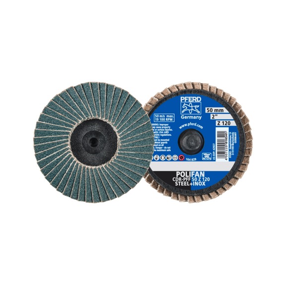 PFERD COMBIDISC Zircon Mini-POLIFAN CDR Diameter 50mm Z120 - Abrasive tool made of abrasive on a base