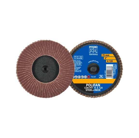 PFERD COMBIDISC corundum Mini-POLIFAN CDR diameter 75 mm A120 universal - Abrasive tool made of abrasive on a base