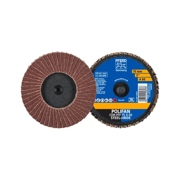 PFERD COMBIDISC corundum Mini-POLIFAN CDR diameter 75 mm A60 universal - Abrasive tool made of abrasive on a base