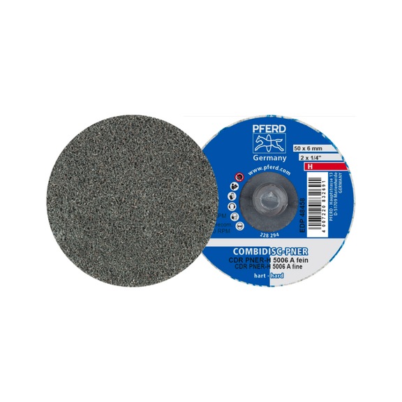 PFERD COMBIDISC pressed non-woven blank CDR PNER 50 mm Hard A Fine for finish - Bonded abrasive with bore or thread