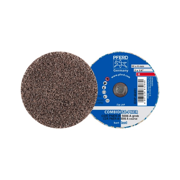 PFERD COMBIDISC pressed non-woven blank CDR PNER 50 mm Hard A Coarse for finish - Bonded abrasive with bore or thread