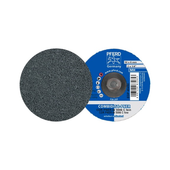 PFERD COMBIDISC pressed non-woven tube CDR PNER 50 mm medium-hard SIC fine - Bonded abrasive with bore or thread