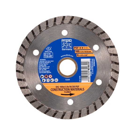 PFERD diamond cutting blade DG 100x1.9x16/20 mm PSF for cutting stone concrete - Diamond cutting discs