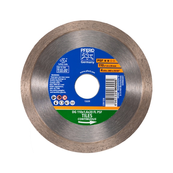 PFERD diamond cutting blade DG FL 110x1.6x20 mm PSF for cutting tiles - Diamond cutting discs