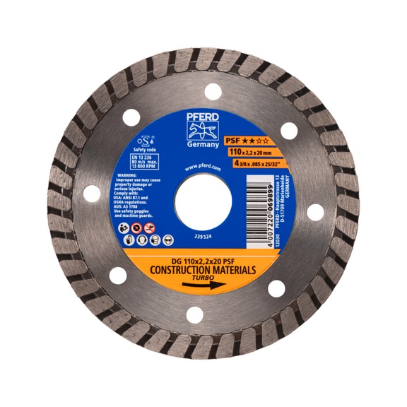 PFERD Diamant-Trennscheibe DG 110x2,2x20 mm PSF zum Trennen von Stein Beton - Diamant-Trennscheiben
