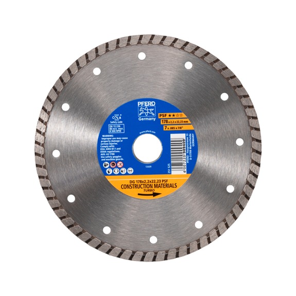 PFERD diamond cutting blade DG 178x2.2x22.23 mm PSF for cutting stone concrete - Diamond cutting discs